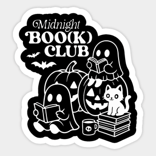 Midnight Boo(K) Club Halloween Ghosts Reading Books Cute Fun Sticker